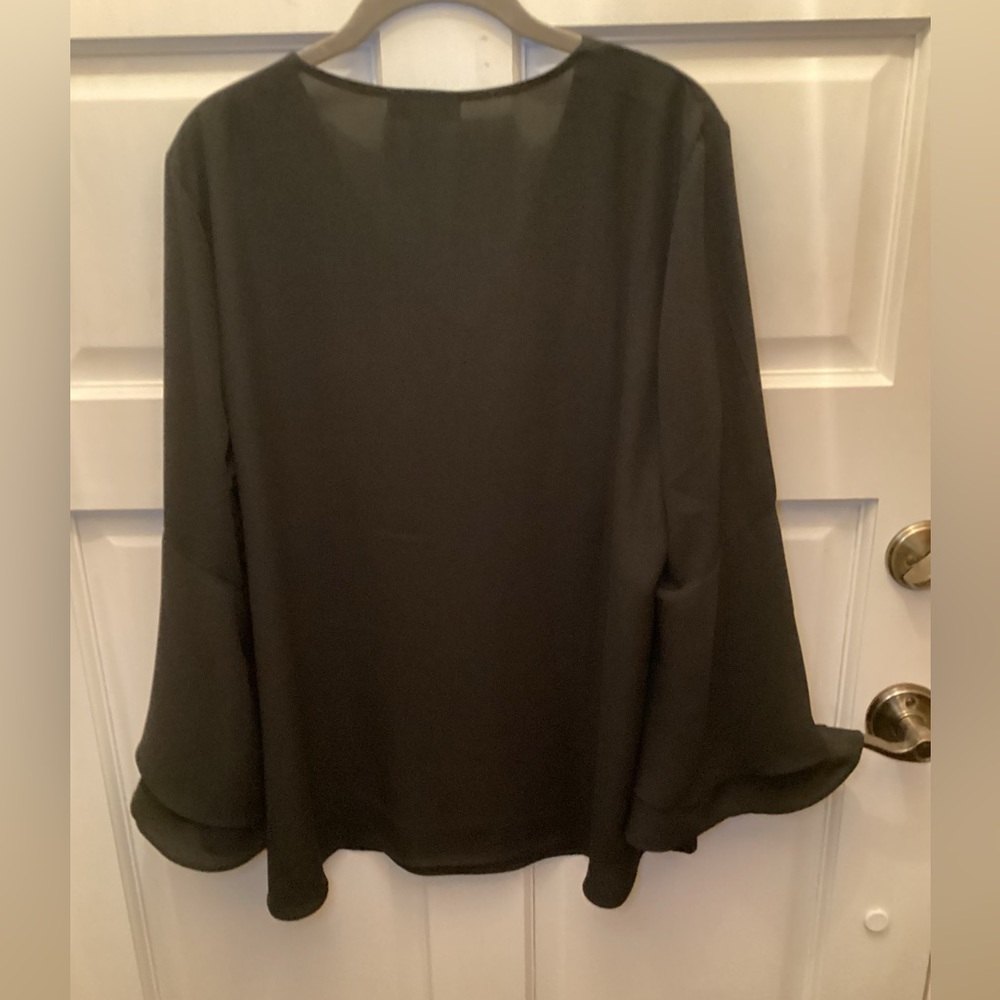 Alfani Flowy Top with Bell Sleeves Black (16) - Picture 2 of 14